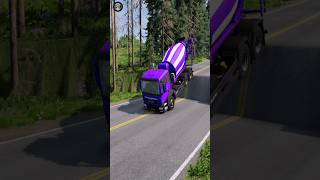 Mixed cement trucks vs unfinished road funny shortvideo shorts truck dumper usa beamngdrive [upl. by Artaed]