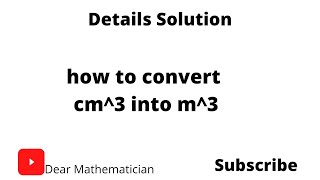 how to convert centimetre cube into metre cube [upl. by Nawyt441]