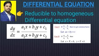 Reducible to homogeneous differential equations differential equations [upl. by Aver]