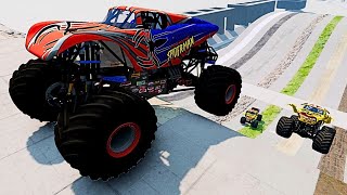 Spiderman vs Zombie Monster Truck Freestyle Clash 🚚 [upl. by Flint]