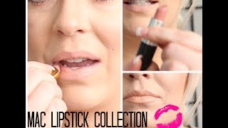 MAC LIPSTICK COLLECTION WITH LIVE SWATCHES [upl. by Mcclimans675]