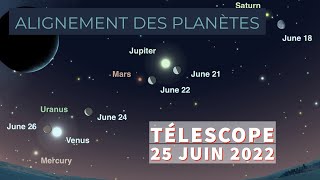 Alignement Des Planètes 25 Juin 2022 🌟 Alignement Planétaire Rarissime Visible à lœil nu Télescope [upl. by Findley649]