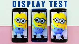 Samsung A8 vs Honor V10 vs One Plus 5T DISPLAY TEST [upl. by Ecienal]