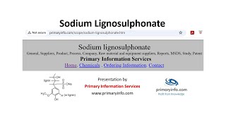 Sodium Lignosulphonate  Trade Technology Project Information [upl. by Aonian761]