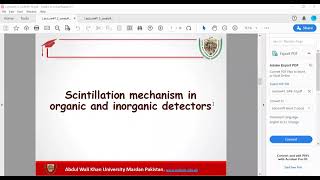 Scintillation Mechanism in Organic  Radiation Physics Lecture 02  Part 02  2022 radiationphysics [upl. by Anila386]