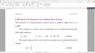 ميكانيكالمحاضرةResultant of a Nonconcurrent Coplanar Force System [upl. by Dirfliw]