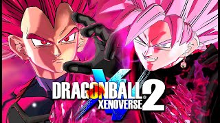 Test BLACK GOKU ROSÉ  VEGETA SSJ GOD Ultra supervilain  Dragon Ball Xenoverse 2 DLC [upl. by Ezzo]