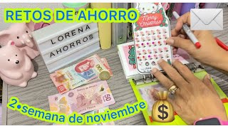 RETOS DE AHORRO💰2•semana de NOVIEMBRE 🍄‍🟫🍁🍀💌🎲💵👛 sistemadesobres retosdeahorro ahorramas [upl. by Sellma]