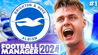 FM24 BRIGHTON  Part 1  THE BETA IS LIVE  Football Manager 2024 [upl. by Rhynd]