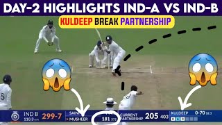 DAY2 IndiaA vs IndiaB Highlights Duleep Trophy 2024 Musheer khan 😱 Kuldeep break partnership [upl. by Niret]