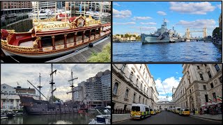 London Königlicher Ruderkahn der Queen Elisabeth I Kriegsschiff HMS Belfast I Tower Bridge Palace [upl. by Kalagher819]