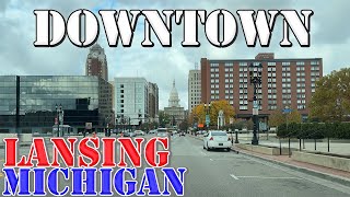 Lansing  Michigan  4K Downtown Drive [upl. by Tiemroth]