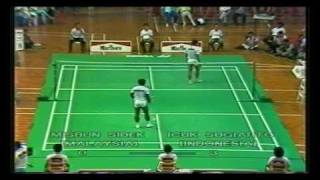 Separuh Akhir Piala Thomas 1988 Misbun Sidek vs Icuk Sugiarto [upl. by Lraep949]