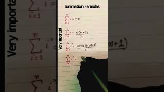 Summation Formulas Sigma notation maths youtubeshorts viral shortvideo [upl. by Green]