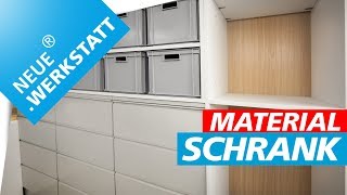 Werkstatt Materialschrank für Kleinteile und KistenMöbel mit Exzenterverbindungen  NEUEWERKSTATT [upl. by Norvol]