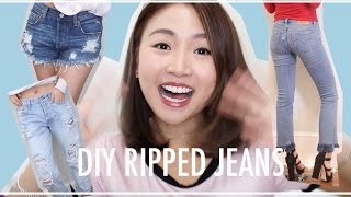 🎃DIY爛牛仔褲教學 DIY Ripped Jeans Tutorial  Pumpkin Jenn🎃 [upl. by Seroka106]