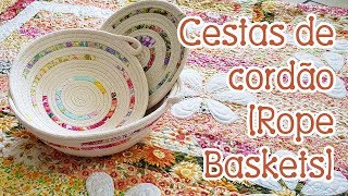 Veja como fazer cestas de cordão Rope Baskets [upl. by Rainie]