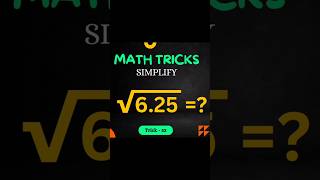 Simplify √625 Root Simplification Math Tricks [upl. by Enyala]