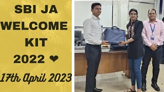 SBI JA 2022 welcome Kit unboxing VLOG 😍sbi banking [upl. by Nyer]