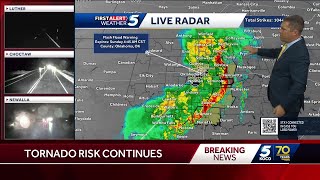 Storms continue to move across Oklahoma after overnight tornadoes [upl. by Etnahs725]