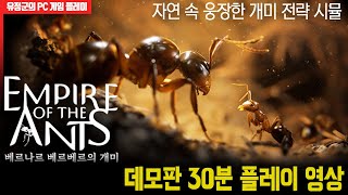 자연속 웅장한 개미전략시뮬 베르나르 베르베르의 개미 30분 플레이 영상 [upl. by Munafo]