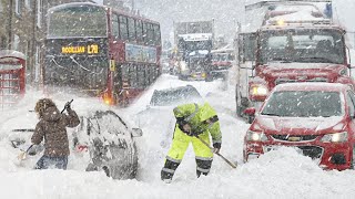 Snow Emergency in UK Cars and homes disappear Snow storm in England and Wales [upl. by Ayekehs121]