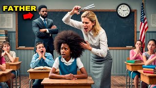 Racist Teacher Cuts Black Girl Black Power Hair Not Knowing that The Principal is her Father [upl. by Naol]