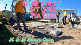 Our FIRST Stone Paver Patio patio [upl. by Ashely]