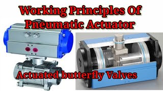 Working Principle of Pneumatic Actuator and actuated butterfly valve [upl. by Hairakcaz]