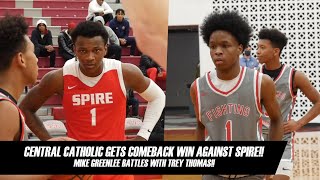 Central Catholic Gets Comeback Win Against Spire Mike Greenlee Goes At It With Trey Thomas [upl. by Silsby]