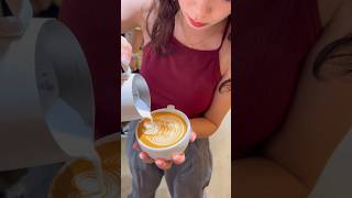 Latte Art Rosetta 🍃 latteart lattearttutorial taiwan taipei artist 拉花教學 [upl. by Gwenette]