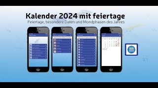 Kalender 2024 mit feiertage [upl. by Anirtal14]