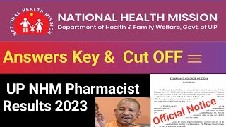 UP NHM Pharmacist Answers Key 2022 Download  NHM Pharmacist cut off 2022  UP NHM Results 2022 [upl. by Raynell]