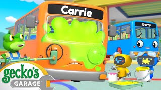 Gecko Paints the Bus  Geckos Garage  Trucks For Children  Cartoons For Kids [upl. by Odella971]