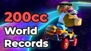 ALL 200cc DLC World Records Mario Kart 8 Deluxe [upl. by Lipfert]