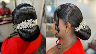 Manda hair  idée coiffure chignon bas coiffure De mariage [upl. by Neeron]