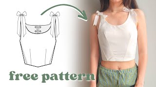 DIY corset top tutorial with free sewing pattern by mood [upl. by Antonella127]