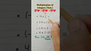 Multiplication of integers  Rule🧠❤💯👌☺ maths multiplication integers mathstricks foryou [upl. by Banna]