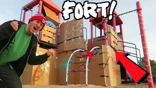 GINGERBREAD HOUSE PLAYGROUND FORT [upl. by Belding811]