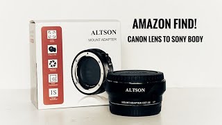 ALTSON SONY BODY TO CANON LENS MOUNT ADAPTER AMAZON [upl. by Ettigdirb971]