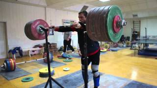 Dmitry Klokov 250kg 550lb ass to the grass front squat  with pause [upl. by Subocaj856]