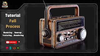 Radio Tutorial  3Dsmax and Substance Painter  Master modeling and texturing and create a Prop [upl. by Vinni]