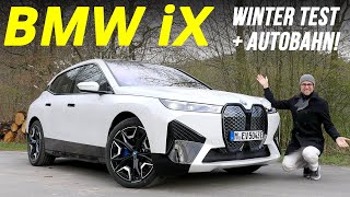 BMW iX AWD driving REVIEW with German Autobahn winter range and fast charging test xDrive50 [upl. by Nancee]