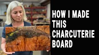 How I made this beautiful woodepoxy charcuterie board Easy woodworking project that sells [upl. by Odraude]