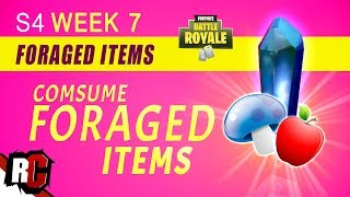 How to Find Foraged Items WEEK 7 Challenges  Fortnite Apples Mushrooms amp Hop Rock Locations [upl. by Rebe]