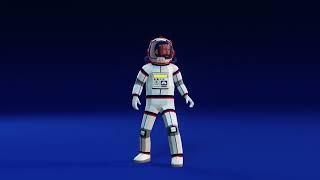 3d astronaut in a spacesuit  demo animations Made in Blender 3D for Unity store [upl. by Kcirdnek]