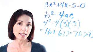 The Quadratic Formula How to Use the Discriminant to Determine Roots [upl. by Hgielar549]