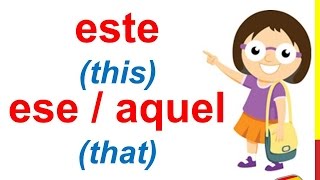 Spanish Lesson 53  DEMONSTRATIVE ADJECTIVES in Spanish Este Esta Ese Aquel This That These Those [upl. by Tessy842]