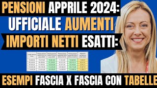 PENSIONI APRILE TABELLE UFFICIALI AUMENTIARRETRATI SIMULAZIONE IMPORTI NETTI CONFERMATI [upl. by Ecidnak]