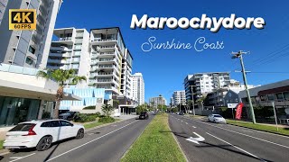 Maroochydore Sunshine Coast Australia  City amp Suburban Driving Tour 2024  Ambience 4K 60fps [upl. by Morlee]